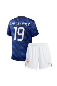 Ranska Theo Hernandez #19 Jalkapallovaatteet Lasten Kotipeliasu MM-kisat 2026 Lyhythihainen (+ Lyhyet housut)